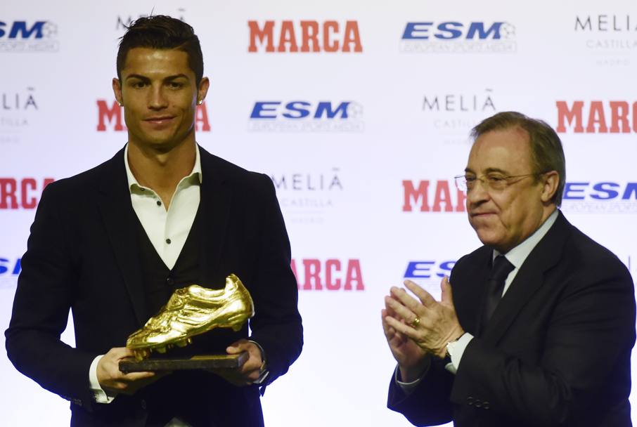 Ronaldo ha condiviso il premio con l&#39;attaccante uruguaiano Luis Suarez, ex Liverpool ora al Barcellona (Afp)